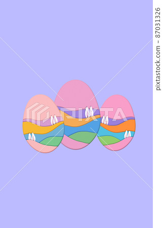 Easter card with imitation of paper crafts.  87031326