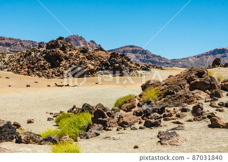 Landscape of the  Pico del Teide mountain volcano in Teide National Park, Tenerife, Canary Islands, Spain 87031840