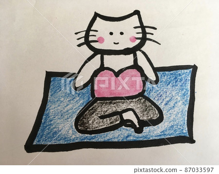 一隻貓打坐 一隻貓打坐 87033597