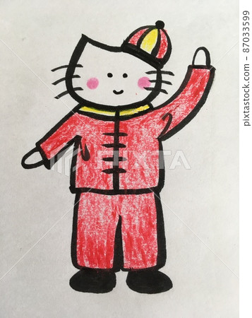 一隻穿著旗袍的貓 87033599