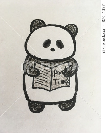 閱讀報紙的智能熊貓 87035357