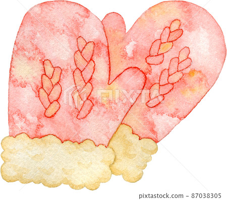 Illustration of yarn gloves 87038305