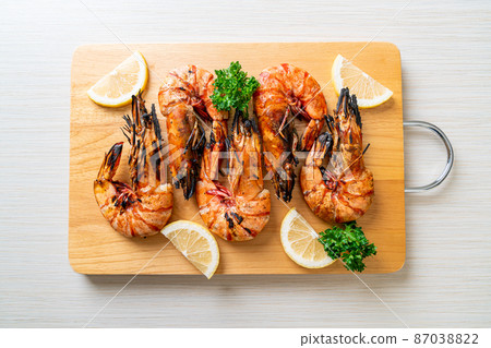 grilled tiger prawns or shrimps grilled tiger prawns or shrimps 87038822