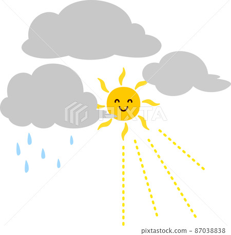 The character of the sun coming out of the clouds after the rain 87038838