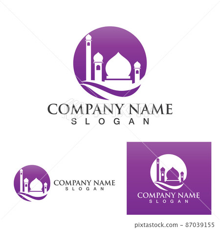 mosque logo and symbol vector image 87039155