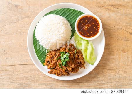 spicy grilled pork with rice spicy grilled pork with rice 87039461