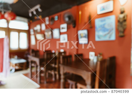 abstract blur coffee shop cafe and restaurant 87040399