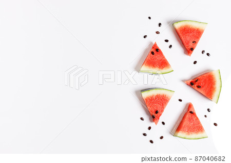 Fresh red watermelon slices Fresh red watermelon slices 87040682