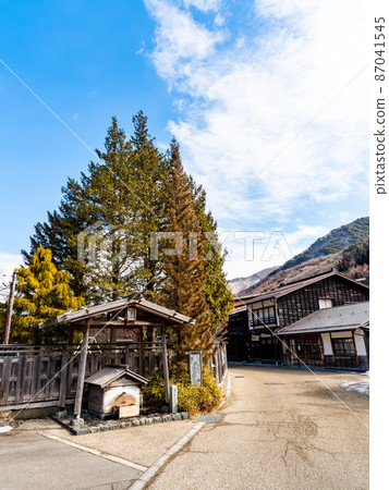 A view of Narai-juku in winter with a rich travel atmosphere Mizuya 87041545