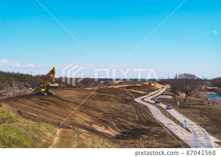 Embankment construction of riverbed Iruma river basin 2022.02 g-3 matte feeling Embankment construction of riverbed Iruma river basin 2022.02 g-3 matte feeling 87041568