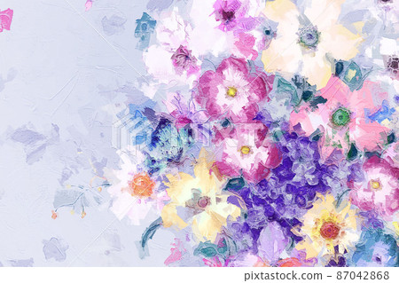 Abstract beautiful oil painting flower vintage illustration Abstract beautiful oil painting flower vintage illustration 87042868