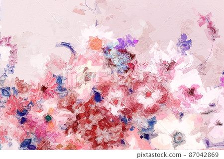 Abstract beautiful oil painting flower vintage illustration Abstract beautiful oil painting flower vintage illustration 87042869