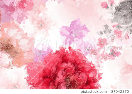 Abstract beautiful oil painting flower vintage illustration 87042870