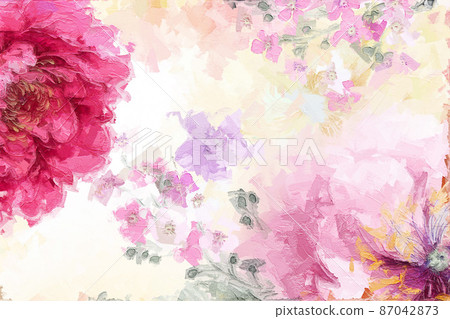 Abstract beautiful oil painting flower vintage illustration Abstract beautiful oil painting flower vintage illustration 87042873
