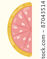Grapefruit Inflatable Mattress Icon for pool party, beach holiday and hotel vacation. Vector illustration 87043514