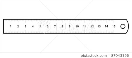 Ruler. Measuring tool and instrument for high-precision measurements for industry and business.  Vector illustration isolated on white background. 87043596