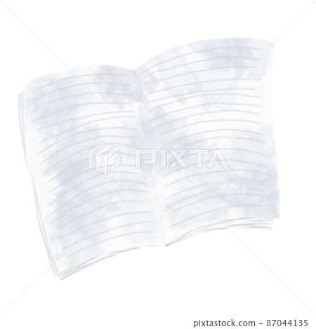 文具打開筆記本水彩風格插圖 文具打開筆記本水彩風格插圖 87044135
