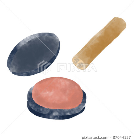 Stationery seal watercolor style illustration Stationery seal watercolor style illustration 87044137