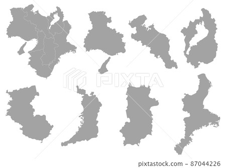 Kansai region silhouette set 87044226