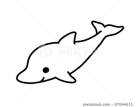 海豚插圖黑白 海豚插圖黑白 87044613