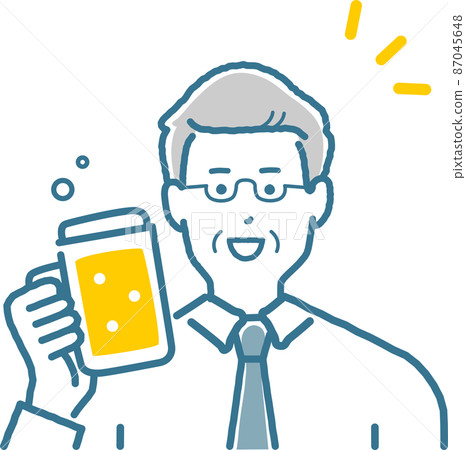 Boss toasting with a beer mug 87045648