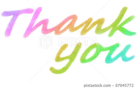Rainbow-colored "Thank you" text material Rainbow-colored "Thank you" text material 87045772
