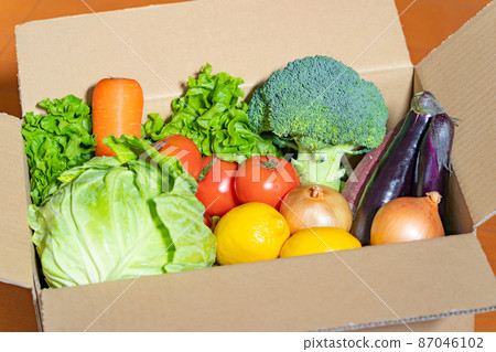 Vegetables in a cardboard box 87046102
