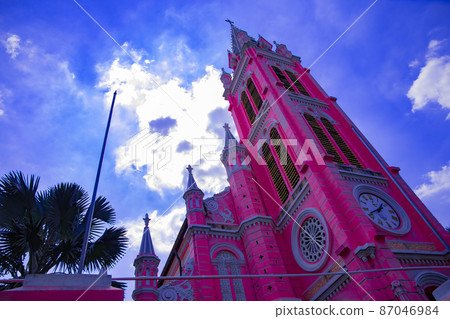 胡志明市的粉紅教堂 [越南圖片] 87046984