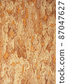 Texture of cork material in beige shades with Copy space. Abstract background. 87047627