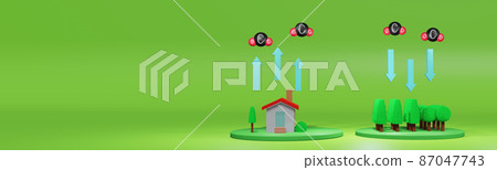 Aiming for household carbon neutrality (Aiming for a balance between CO2 emissions from households and the amount absorbed by forests) Aiming for household carbon neutrality (Aiming for a balance between CO2 emissions from households and the amount absorbed by forests) 87047743
