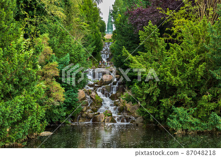 Waterfall in Viktoriapark in Berlin Waterfall in Viktoriapark in Berlin 87048218