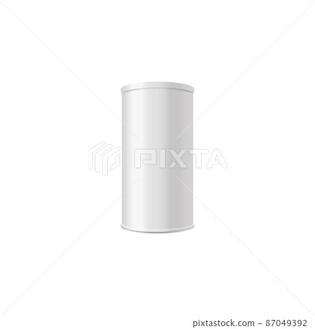 Cylinder tube food container template, realistic vector illustration isolated. Cylinder tube food container template, realistic vector illustration isolated. 87049392
