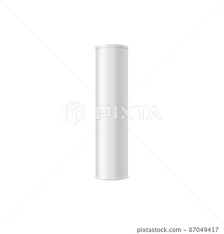 Elongated cylinder tube packaging realistic mockup vector illustration isolated. Elongated cylinder tube packaging realistic mockup vector illustration isolated. 87049417