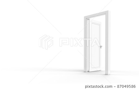 open white door on a white background 87049586