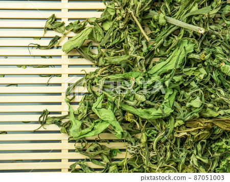 The cannabis dry leaf for medical or food concept The cannabis dry leaf for medical or food concept 87051003