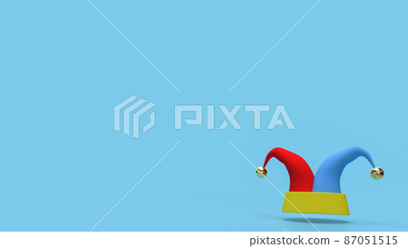 The clown hat on blue background for funny… - Stock Illustration