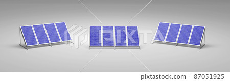 3D illustration solar panels isolated on white background. 3D illustration solar panels isolated on white background. 87051925