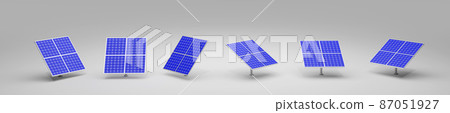 3D illustration solar panels isolated on white background. 3D illustration solar panels isolated on white background. 87051927