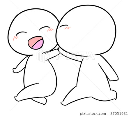A character with a smile and a high five A character with a smile and a high five 87051981