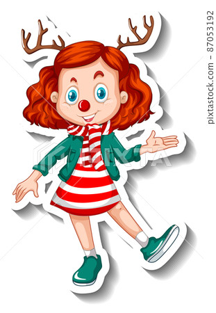 A girl in Christmas costumes A girl in Christmas costumes 87053192