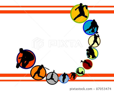 Baseball icon and frame Baseball icon and frame 87053474