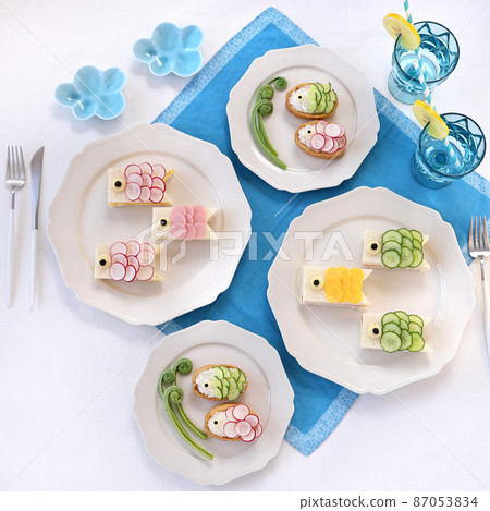 Carp streamer Inari sushi and carp streamer sandwich Children's Day Carp streamer Inari sushi and carp streamer sandwich Children's Day 87053834