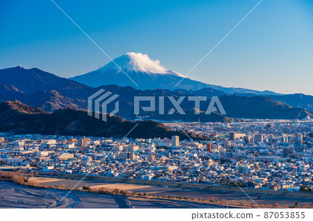（靜岡縣）靜岡市和富士山的城市風光 87053855