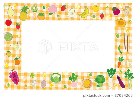 蔬菜水果框背景素材長方形 87054263