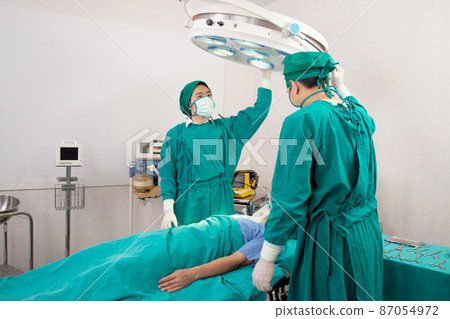 Doctor and surgeon preparation with rescue and save patient in the operation room. Doctor and surgeon preparation with rescue and save patient in the operation room. 87054972