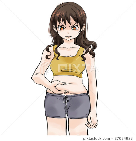 一個抓住她肚子裡的肉生氣的女人 一個抓住她肚子裡的肉生氣的女人 87054982