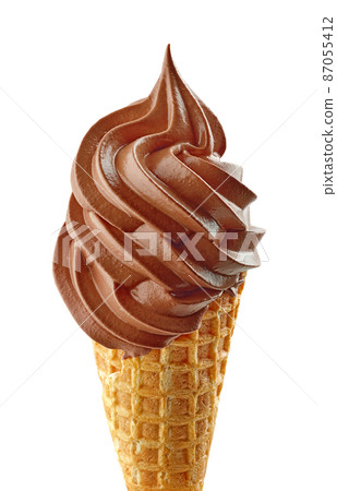 soft chocolate ice cream swirl 87055412