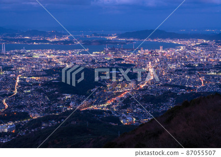 《Fukuoka Prefecture》 Night view of Mt. Sarakura ・ Three major night views of New Japan 《Fukuoka Prefecture》 Night view of Mt. Sarakura ・ Three major night views of New Japan 87055507