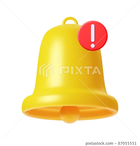 3d notification bell icon 87055551