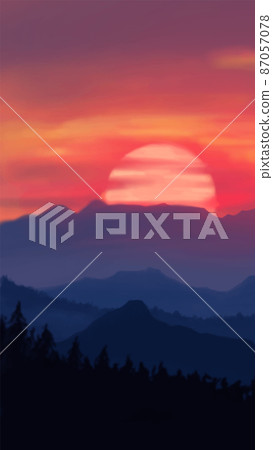 Landscape background. Abstract art template. Vector illustration. 87057078